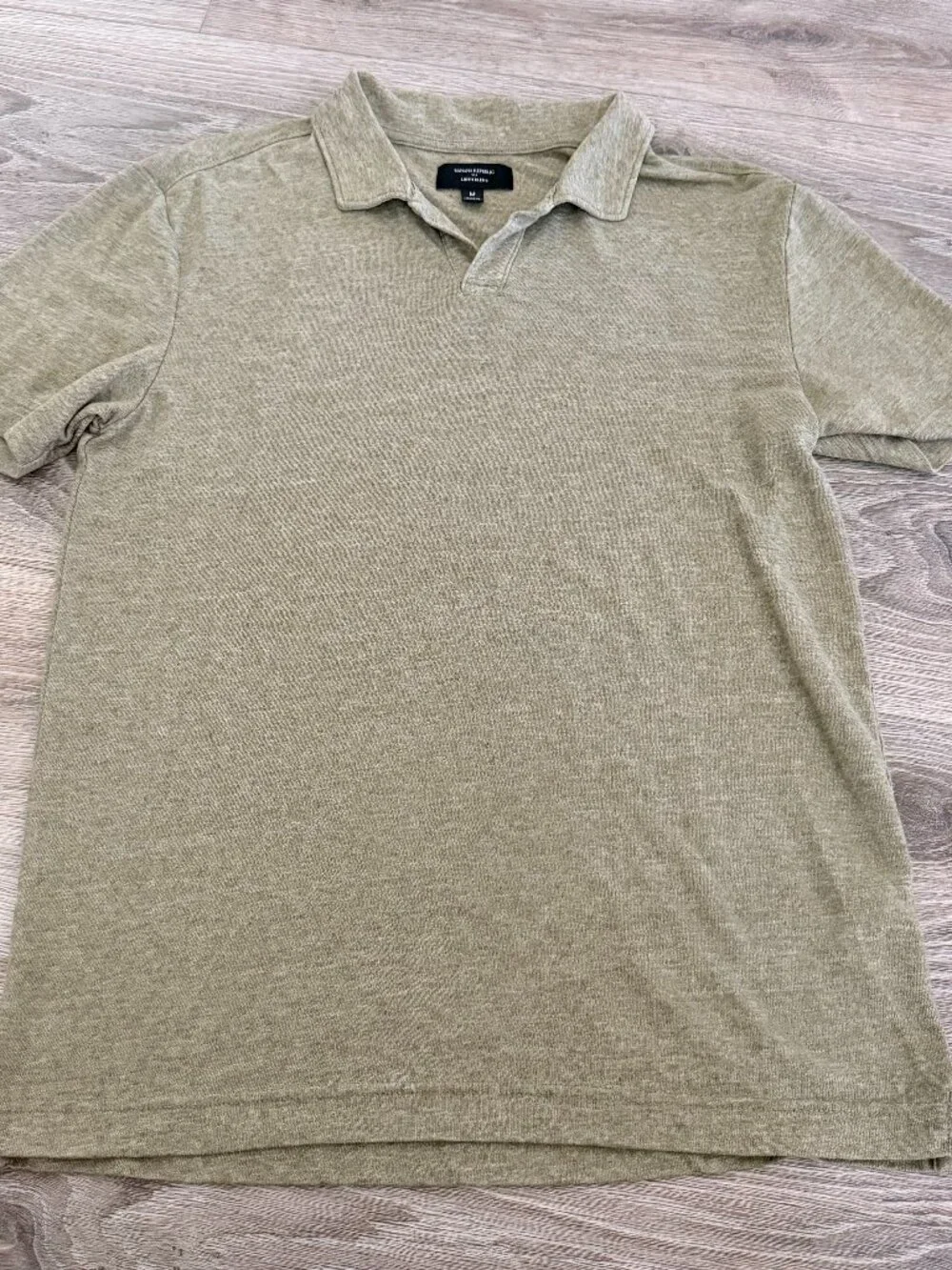 Banana Republic Green linen polo M